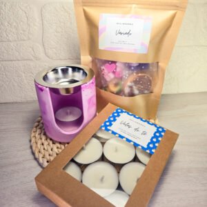 Pack Quemador + wax melt de Variado + Velas de té