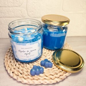 Vela aromática de Algodón de azúcar azul
