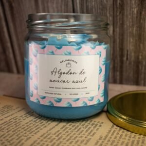 Vela aromática de Algodón de azúcar azul
