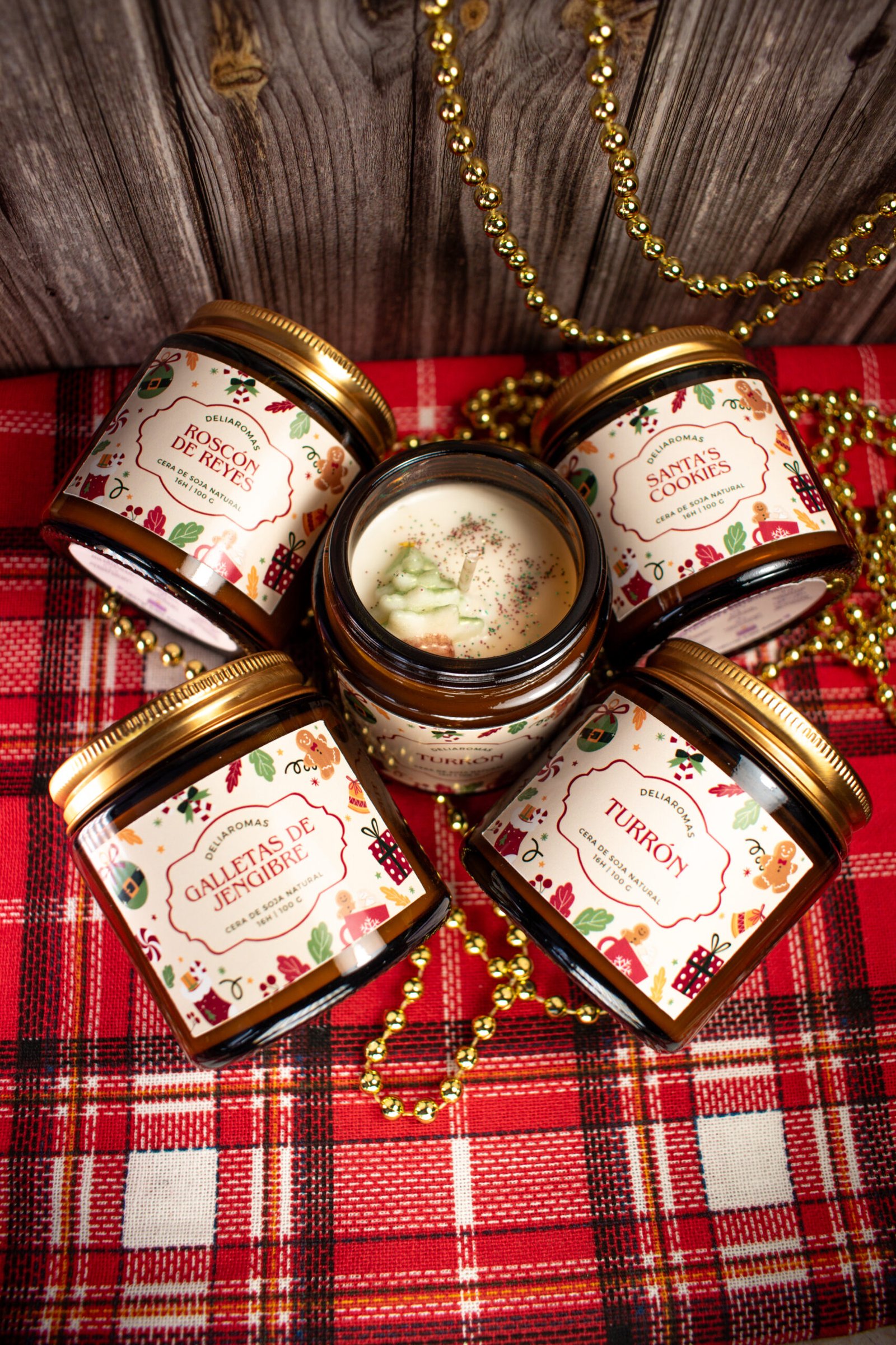 Velas aromáticas de Navidad